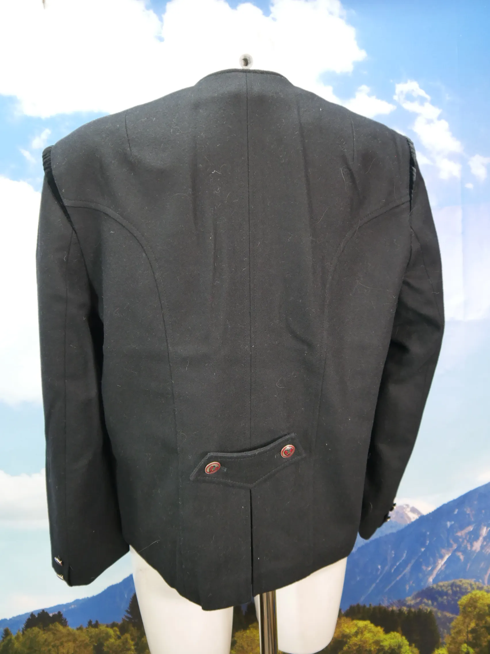 Basler schwarz Loden mit Samtschleife wunderschöne Trachtenjacke Jacke Gr.46