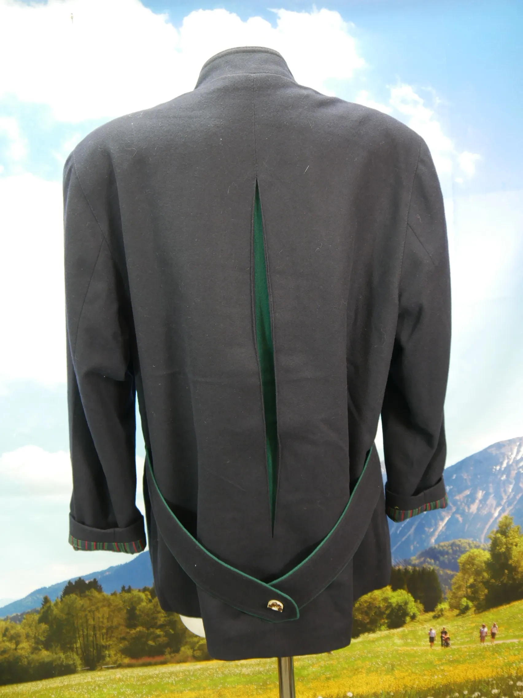 Julius Lang neuwertig blau Loden mit Hirschhornknöpfe Trachtenjacke Jacke Gr.42