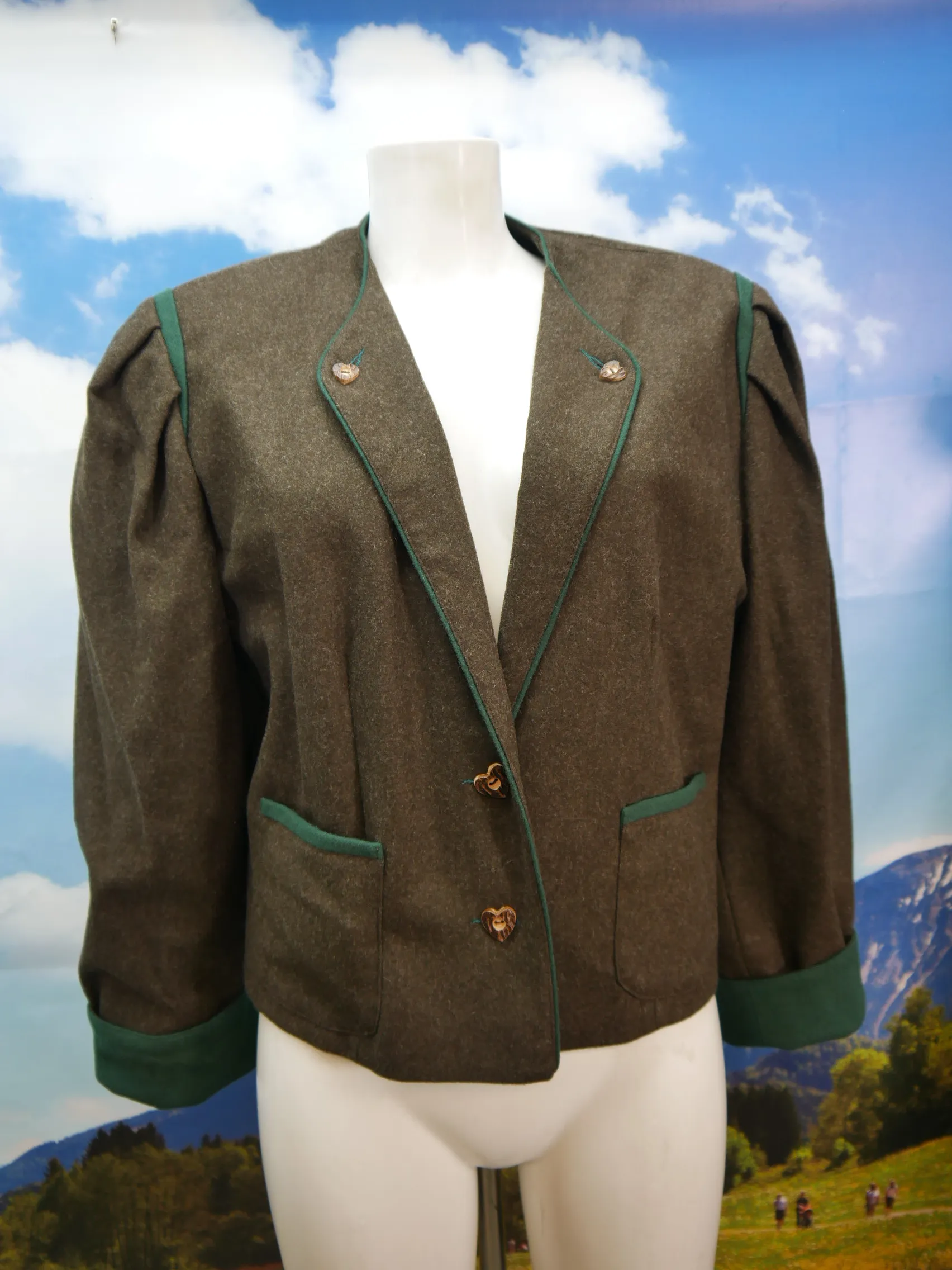 Peter Hahn neuwertig braun Loden mit Revers großartige Trachtenjacke Jacke Gr.42